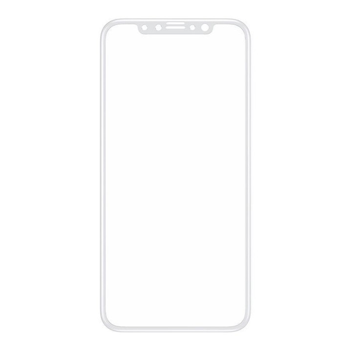 Folie de sticla 5D Apple iPhone XS MAX, MyStyle margini colorate Alb