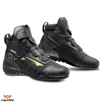 Ghete pentru scuter - motocicleta Roadster femei All season Ixon model Ranker WP LS culoare: negru/gold (auriu) (100% waterproof) 36 foto