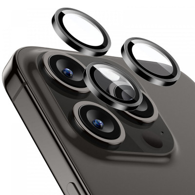 Folie Camera pentru iPhone 15 Pro / 15 Pro Max, ESR Armorite Camera Lens Protectors, Black foto