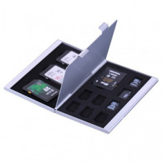 TF si micro-SD Carcasa din aluminiu pentru caduri de memorie Culoare Argint foto