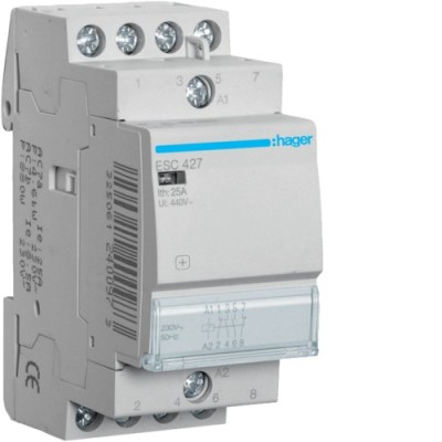 Contactor modular 25A 2ND+2NI 230V Hager ESC427 foto