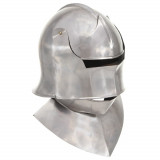 VidaXL Coif cavaler medieval antic, jocuri de rol, argintiu, oțel