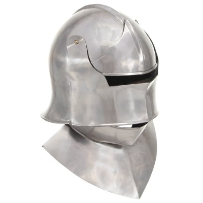 vidaXL Coif cavaler medieval antic, jocuri de rol, argintiu, oțel foto