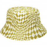 Palarie Kangol Warped Check Bucket Alb-Galben (S,M,L) - Cod 983534544001