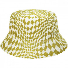 Palarie Kangol Warped Check Bucket Alb-Galben (S,M,L) - Cod 983534544001