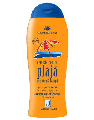 Emulsie Plaja Rezistenta la Apa SPF 20 Cosmetic Plant 200ml foto