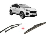 Cumpara ieftin Set 3 stergatoare KIA SPORTAGE IV (QL, QLE) din 2015 - 2022, pentru parbriz si luneta fata si spate auto, Bosch Twin, din cauciuc siliconat rezistent,