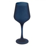 Pahar Vin Sapphire, Sticlă, Albastru Mat, Capacitate 410ml, Diametru 8.5cm x &Icirc;nălțime 22cm, Set 2 Bucăți, Oem
