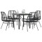 Gossi set de sufragerie de gradina 5 piese sticla neagra polirattan
