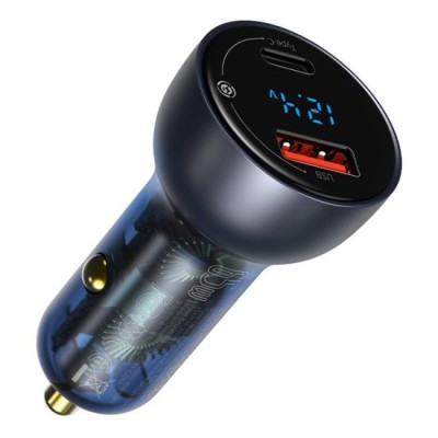 Incarcator Auto Type-C PD65W, USB QC4.0 - Baseus (CCKX-C0G) - Gri foto