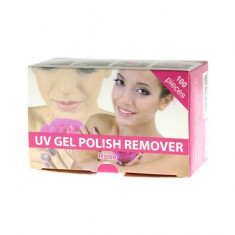 Pliculete cu soak off remover Global Fashion 100 buc - Trandafir