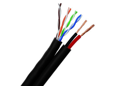 Cablu siamez UTP cat5 cupru 100% cu alimentare 2x1 mm rola 100m SafetyGuard Surveillance foto