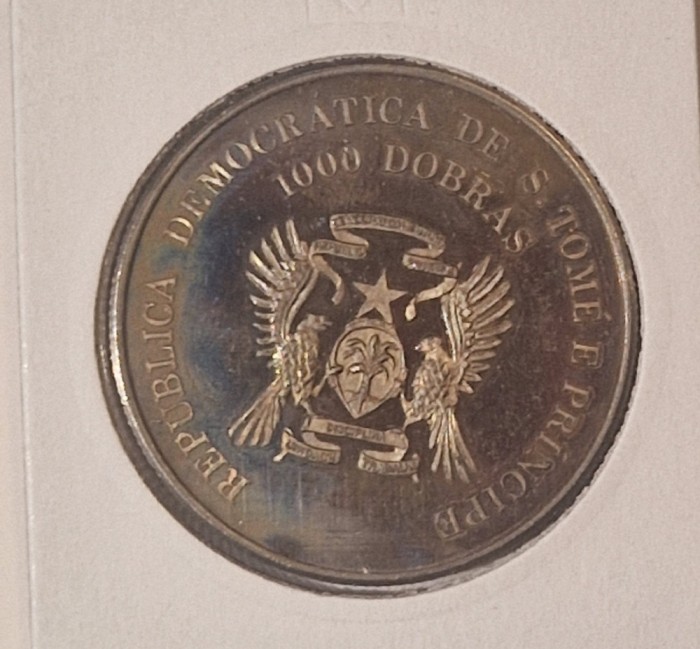 S&atilde;o Tom&eacute; and Pr&iacute;ncipe, 1000 Dobras 1993, KM#55, comemorativa