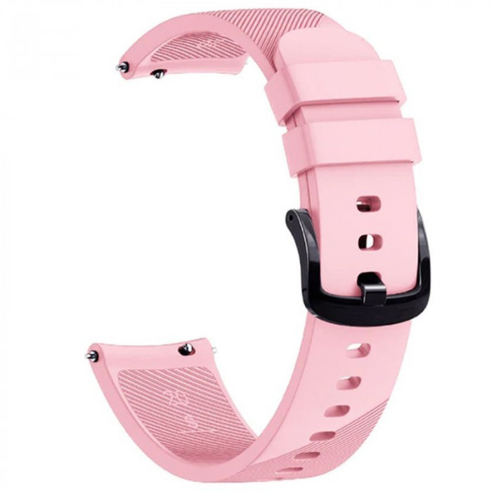 Curea silicon, compatibila Samsung Galaxy Watch Active, telescoape Quick Release, 20mm, Pink
