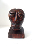** Bust sculptat manual &ndash; chip de țăran rom&acirc;n &ndash; lemn, datat &#039;79 si semnat