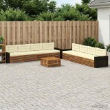 Cumpara ieftin Set de canapele de exterior 9 buc. 8-Locuri Natural si Crem