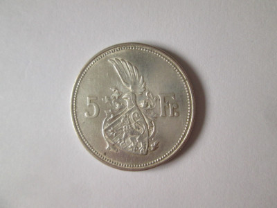 Luxemburg 5 Francs 1929 argint foto