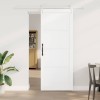 Ușa glisantă cu set de hardware Alb 83x211 cm Lemn masiv Pin