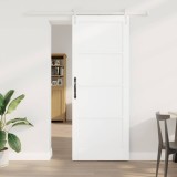 Ușa glisantă cu set de hardware Alb 83x211 cm Lemn masiv Pin