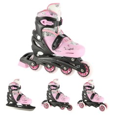Role Reglabile 4in1 Nils Extreme NH18331 Negru/Roz, M(35-38)