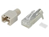 Mufă RJ45 Ecranată cu Manșon Gold Flash 8p8c