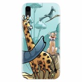 Husa silicon pentru Apple Iphone XR, Children Drawings Elephants Giraffes Lions