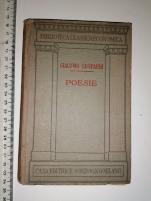 CARTE VECHE -GIACOMO LEOPARDI - POESIE foto