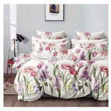 Lenjerie pat dublu,bumbac finet,6 piese,cearceaf normal 220x240cm, cearceaf pilota 200x220cm, 2 fete de perna 50x70, 2 fete de perna 70x70-A1059
