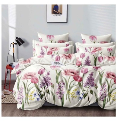 Lenjerie pat dublu,bumbac finet,6 piese,cearceaf normal 220x240cm, cearceaf pilota 200x220cm, 2 fete de perna 50x70, 2 fete de perna 70x70-A1059 foto