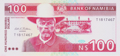 Bancnota Namibia 100 Dolari (1993) - P3 UNC foto