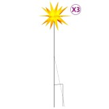 Cumpara ieftin Lumini de Craciun cu varfuri LED-uri 3 buc. galben 57cm pliabil