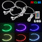 Kit Angel Eyes LED RGB pentru BMW E46 cu far ZKW cu xenon din fabrica, cu 16 culori, cu telecomanda