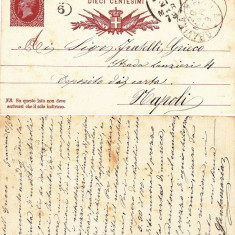 Italy 1879 Postal History Rare Old postcard postal stationery Napoli D.418