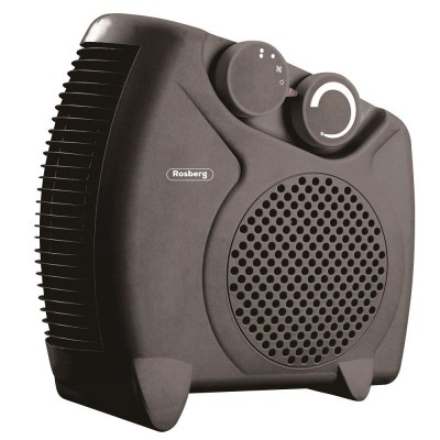 Aeroterma Rosberg portabila cu ventilator, 2 trepte, 3 moduri rece/cald/fierbinte, 2000 W, Negru foto