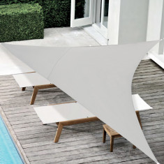 Copertina parasolar impermeabila HG 400 x 400 x 400 cm triunghiulara gri deschis [en.casa] HausGarden Leisure