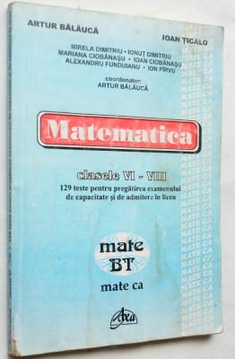 Matematica pentru clasele VI - VIII teste 1997 foto