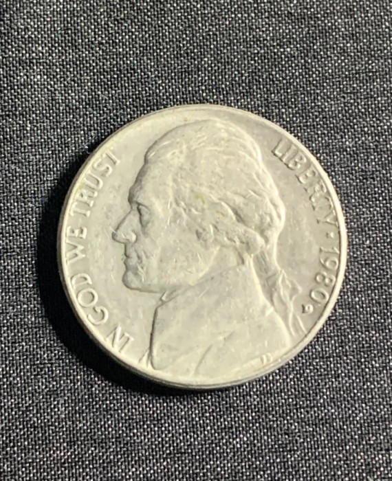 Moneda five cents 1980 USA