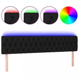 Cumpara ieftin Tablie de pat cu LED, negru, 200x7x78/88 cm, textil