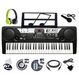 Orga electronica + Casti + Microfon karaoke, 61 clape pentru copii MQ-809 ,USB