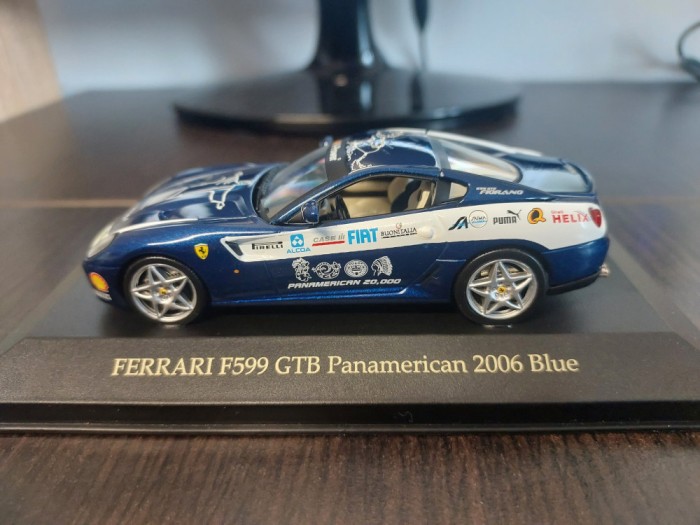 Macheta FERRARI F599 GTB PANAMERICAN 2006 blue - Ixo, 1/43, noua.