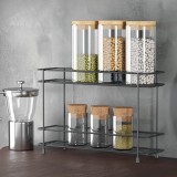Raft Metalic 2 Nivele, Negru, 32.5x8x21.5cm, Capacitate 3kg, Oem