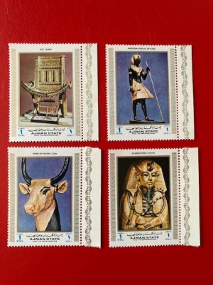 AJMAN, ARTA EGIPT - SERIE COMPLETĂ MNH foto