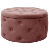 Taburet, rotund, cu spatiu depozitare, catifea, roz, max 80 kg, 55x30 cm, Alia, Akord, Akord Furniture Factory