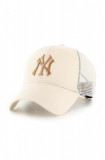 47brand șapcă MLB New York Yankees culoarea bej, cu imprimeu B-BRANS17CTP-NTE