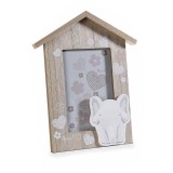 Cumpara ieftin Rama foto masa, perete lemn natur alb Elefant II cm 19 x 24 H, 9 x 14 H