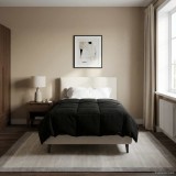 vidaXL Duvet de iarnă Patos Negru 155 x 220 cm Microfibră 42026104