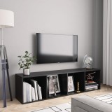 vidaXL Bibliotecă/Comodă TV, negru, 143 x 30 x 36 cm