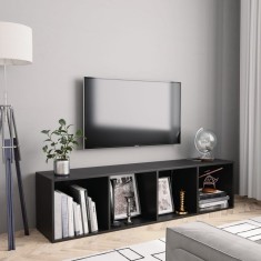 vidaXL Bibliotecă/Comodă TV, negru, 143x30x36 cm