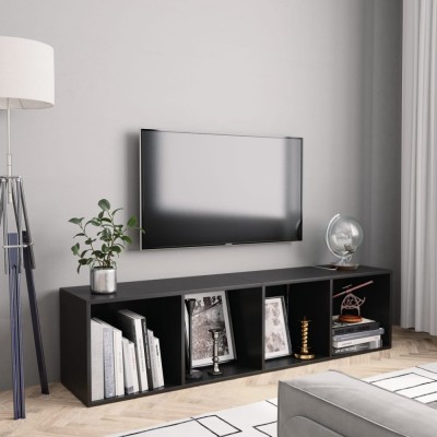 vidaXL Bibliotecă/Comodă TV, negru, 143x30x36 cm 800262 foto