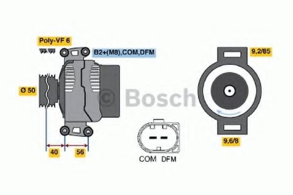 Generator / Alternator MERCEDES S-CLASS (W220) (1998 - 2005) BOSCH 0 986 048 550